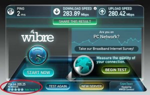 Wireless internet speedtest